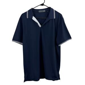 G/Fore Golf Polo Shirt Mens Large Blue Striped Short Sleeve Preppy Performance